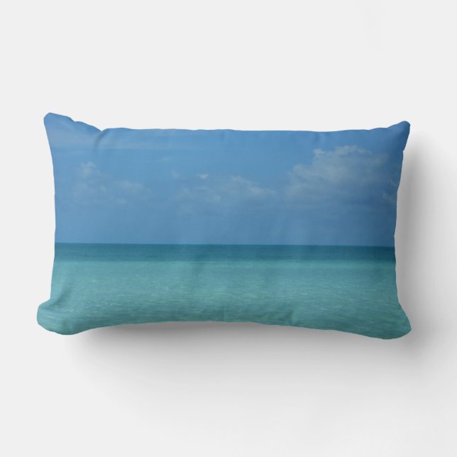 Caraïben Horizon Tropical Turquoise Blue Kussen (Voorkant)