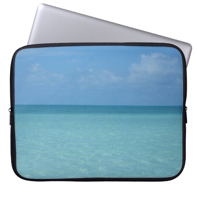 Caraïben Horizon Tropical Turquoise Blue Laptop Sleeve (Voorkant)