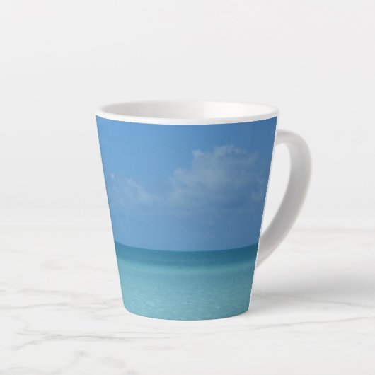 Caraïben Horizon Tropical Turquoise Blue Latte Mok (Rechterhoek)