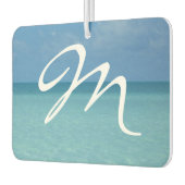 Caraïben Horizon Tropical Turquoise Blue Monogram Luchtverfrisser (Links)