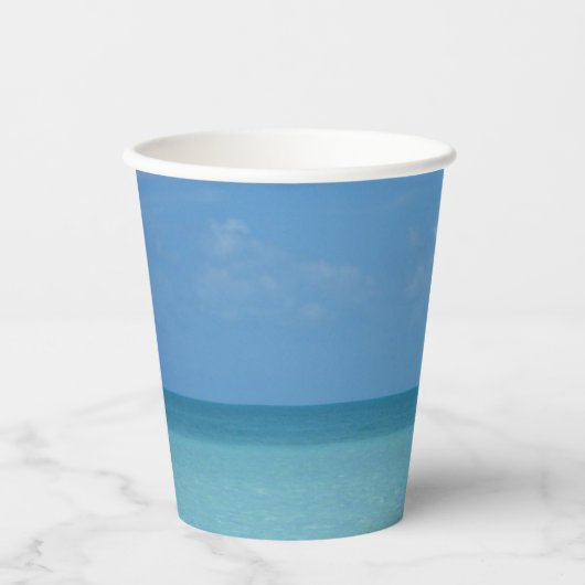 Caraïben Horizon Tropical Turquoise Blue Papieren Bekers (Voorkant)