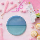 Caraïben Horizon Tropical Turquoise Blue Papieren Bordje (Feest)