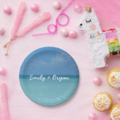 Caraïben Horizon Tropical Turquoise Blue Papieren Bordje (Feest)