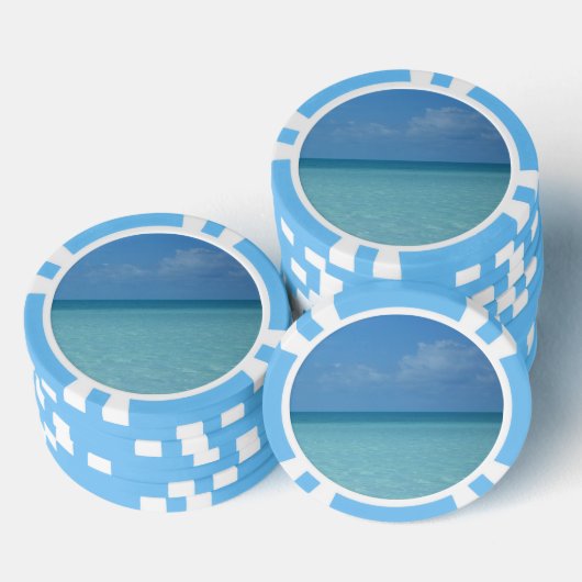 Caraïben Horizon Tropical Turquoise Blue Poker Chips (Opstapeling)