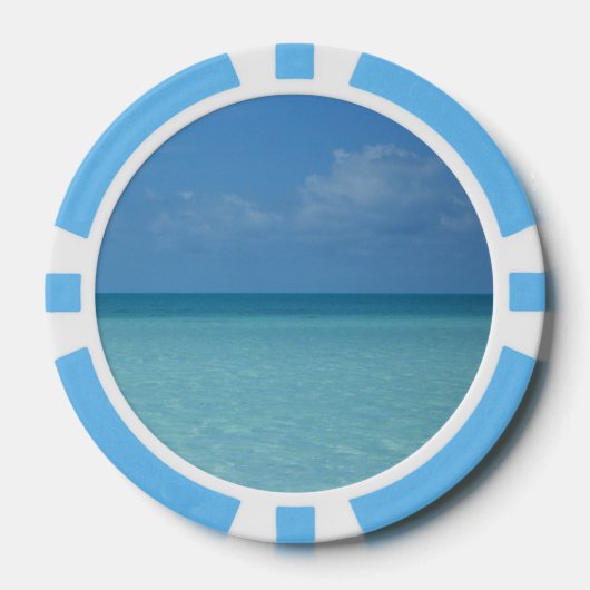 Caraïben Horizon Tropical Turquoise Blue Poker Chips (Voorkant)