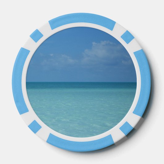 Caraïben Horizon Tropical Turquoise Blue Poker Chips (Achterkant)