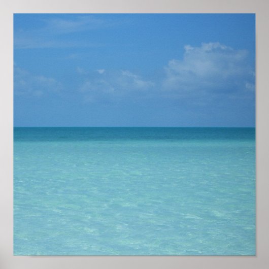 Caraïben Horizon Tropical Turquoise Blue Poster (Voorkant)