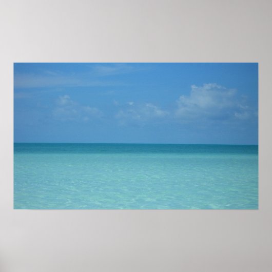 Caraïben Horizon Tropical Turquoise Blue Poster (Voorkant)