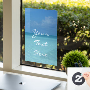 Caraïben Horizon Tropical Turquoise Blue Raamsticker