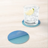Caraïben Horizon Tropical Turquoise Blue Ronde Kartonnen Onderzetter (Insitu)
