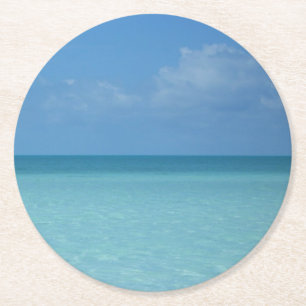 Caraïben Horizon Tropical Turquoise Blue Ronde Kartonnen Onderzetter