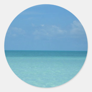 Caraïben Horizon Tropical Turquoise Blue Ronde Sticker