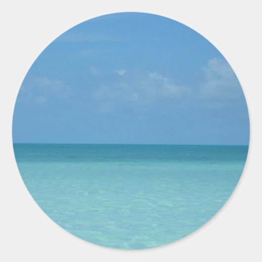 Caraïben Horizon Tropical Turquoise Blue Ronde Sticker (Voorkant)