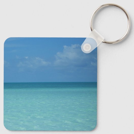 Caraïben Horizon Tropical Turquoise Blue Sleutelhanger (Achterkant)