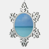 Caraïben Horizon Tropical Turquoise Blue Tin Sneeuwvlok Ornament (Rechts)
