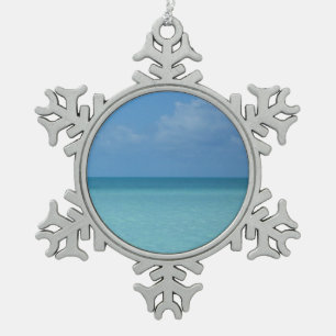 Caraïben Horizon Tropical Turquoise Blue Tin Sneeuwvlok Ornament
