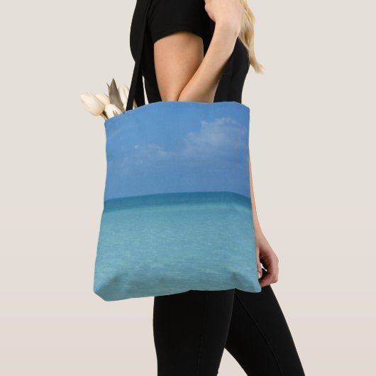 Caraïben Horizon Tropical Turquoise Blue Tote Bag (Dichtbij)