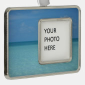 Caraïben Horizon Tropical Turquoise Blue Verzilverd Omlijst Ornament (Rechts)