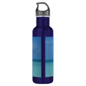 Caraïben Horizon Tropical Turquoise Blue Waterfles (Achterkant)