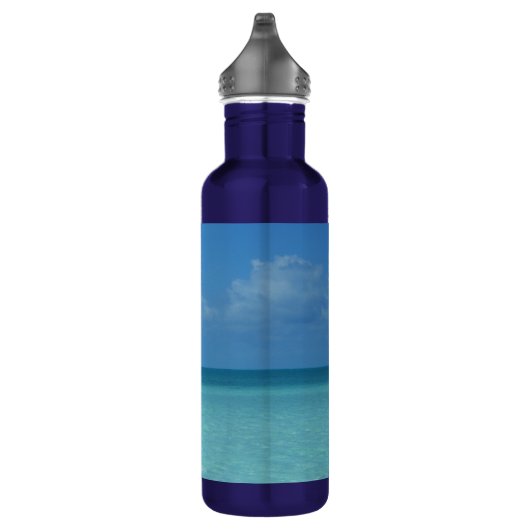 Caraïben Horizon Tropical Turquoise Blue Waterfles (Rechts)