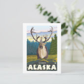 Caraïben in de Wilde - Yukon, Alaska Briefkaart (Staand voorkant)