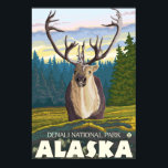 Caraïben in het natuurpark Wild-Denali, Poster<br><div class="desc">Het Caraïbisch gebied in het natuurpark Wild - Denali,  het Poster voor reizen tussen Alaska en Vintage,  werd in 2007 opgericht. Dit afbeelding toont scènes van het nationale park van Denali,  AK.</div>