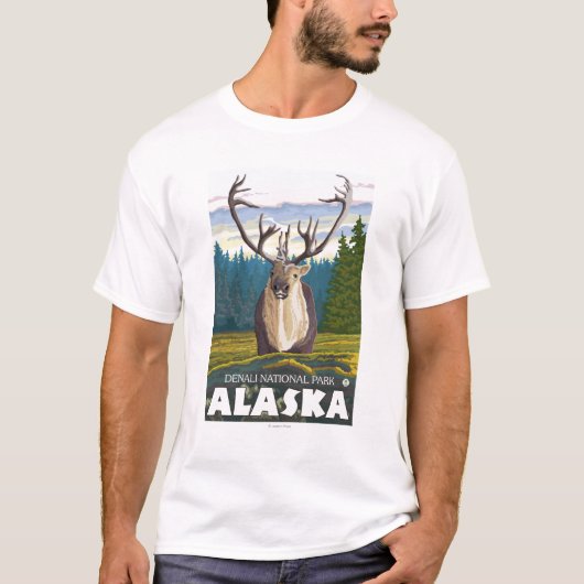 Caraïben in het natuurpark Wild-Denali, T-shirt (Voorkant)