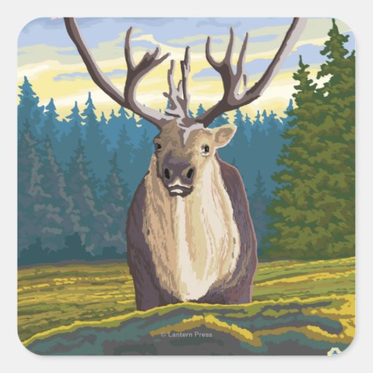 Caraïben in het Poster van de wilde vaart Vierkante Sticker (Voorkant)