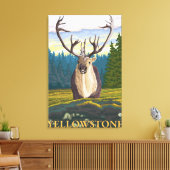 Caraïben in het wild - Yellowstone National Canvas Afdruk (Insitu (Woonkamer))