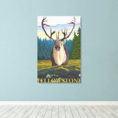 Caraïben in het wild - Yellowstone National Canvas Afdruk (Insitu (Houten vloer))