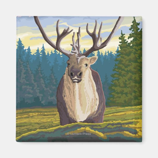 Caraïben in het wild - Yellowstone National Magneet (Voorkant)