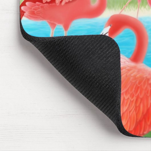 Caraïben Pink Flamingos Mousepad Muismat (Hoek)