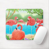 Caraïben Pink Flamingos Mousepad Muismat (Met muis)