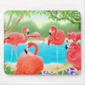 Caraïben Pink Flamingos Mousepad Muismat (Voorkant)