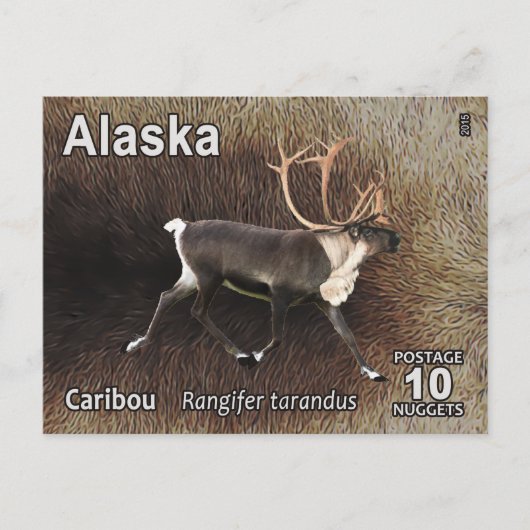 Caraïben (rendieren) - Alaska Postage Briefkaart (Voorkant)