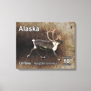 Caraïben (rendieren) - Alaska Postage Canvas Afdruk