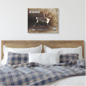 Caraïben (rendieren) - Alaska Postage Canvas Afdruk (Insitu (Slaapkamer))