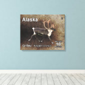 Caraïben (rendieren) - Alaska Postage Canvas Afdruk (Insitu (Houten vloer))