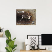 Caraïben (rendieren) - Alaska Postage Poster (Thuiskantoor)