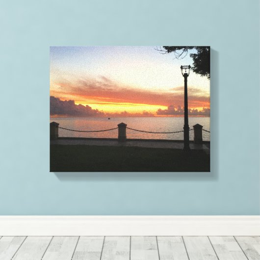 Caraïben Sunset Tropical Personalize Canvas Afdruk (Insitu (Houten vloer))