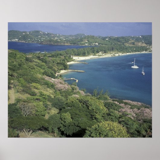 Caraïben, West Indies, Saint Lucia. Uitzicht van Poster (Voorkant)