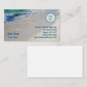 Caraïben Zee Beach Scene Logo Zee Blauw Tekst Visitekaartje (Voorkant / Achterkant)