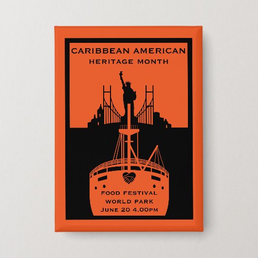 Caraïbisch-Amerikaanse Erfgoedmaand Button (Voorkant)