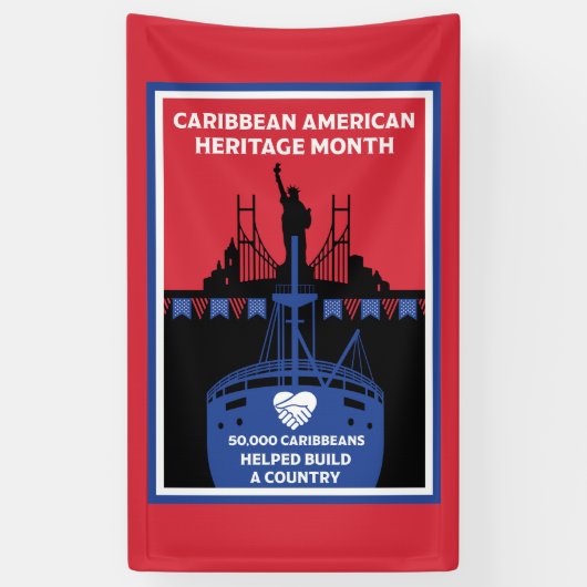 Caraïbisch-Amerikaanse Erfgoedmaand Spandoek (Verticaal)
