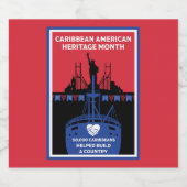 Caraïbisch-Amerikaanse Erfgoedmaand Sparkling Wijnetiket (Enkel label)
