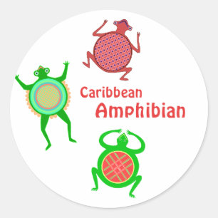 Caraïbisch amfibie ronde sticker