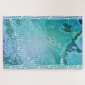 Caraïbisch blauw Abstract Legpuzzel (Horizontaal)