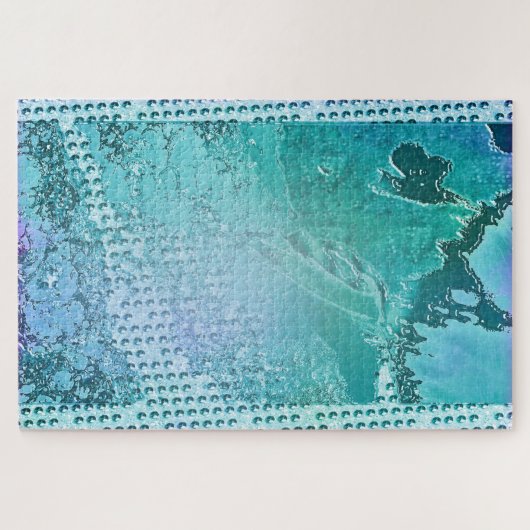 Caraïbisch blauw Abstract Legpuzzel (Horizontaal)