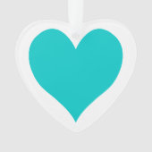 Caraïbisch Blauw Schattige Hartvorm Ornament (voorkant)