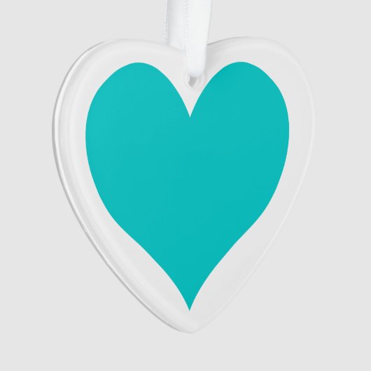 Caraïbisch Blauw Schattige Hartvorm Ornament (voorkant)